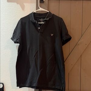 American Eagle Outfitters Men's Charcoal Polo Shirt